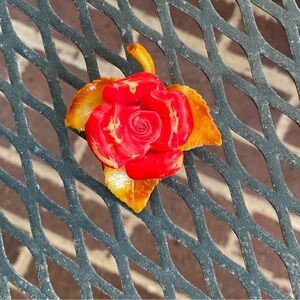 Vintage lucite rose brooch